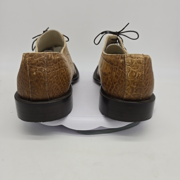 Emilio Franco Shoe Men's 12 Italian Calfskin Gator Print Exotic Oxfords - Picture 6 of 11